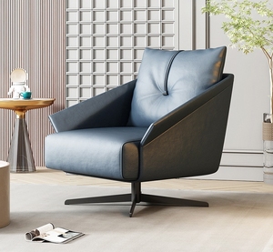เก้าอี้โซฟาหนังเดี่ยวแบบเรียบง่ายเฟอร์นิเจอร์นายเก้าอี้หมุนออกแบบห้องนั่งเล่นที่ทันสมัย - Product Image 1