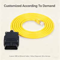 Cable de Diagnóstico OBD2 RJ45 Amarillo y Rojo DC al por Mayor, Cable de Programación Automotriz con Codificación ENET, Longitud y Asignación de Pines Personalizables