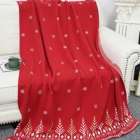 Source usine arbre de Noël tricoté jeter BlanketSherpa jeter couverture pour canapé draps de lit noël flocon de neige jeter couverture