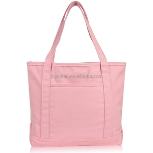 Alta Qualidade Ecológica Grande Sacola De Praia De Algodão Canvas Plain Patterns Tela Impressa Bolso Com Zíper Reciclável - Product Image 2