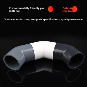 Raccords de tuyauterie en <span class=keywords><strong>PVC</strong></span> pour l'alimentation en eau, coudes à 45 degrés, raccords droits et semi-courbes, blanc, gris, gris foncé, connecteurs en plastique résistants à la corrosion - Product Image 3