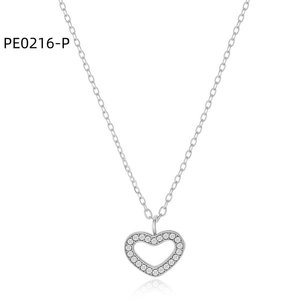 Collar con Colgante de Corazón Amy Amy, Chapado en Rodio, con Circonita Cúbica, Joyería de Moda para Mujer, para Uso Diario, Regalo - Product Image 3