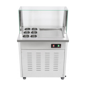 Macchina per Gelato Fritto con 6 Vaschette di Alimentazione, Nuova, da Magazzino UE, per Gelato Stir-Fried, Yogurt e Barrette di <span class=keywords><strong>Crema</strong></span>, per Caffetterie e <span class=keywords><strong>Gelaterie</strong></span> - Product Image 1