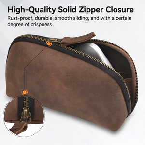 Sac de rangement électronique en cuir pour câbles, étui de rangement durable avec compartiments pour chargeurs, écouteurs et accessoires - Product Image 2