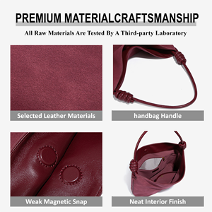 <span class=keywords><strong>Borsa</strong></span> Hobo Vintage in Pelle Scamosciata PU <span class=keywords><strong>Bordeaux</strong></span>, Grande Capacità, Stile Retrò Old Money, <span class=keywords><strong>Borsa</strong></span> a Spalla per Uso Quotidiano Femminile - Product Image 2