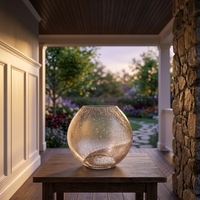 Abat-jour en verre soufflé à la main, transparent, en forme de globe, pour lampe, vente en gros