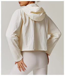 Custom Activewear Fitness Full Zip up Light Weight Yoga Tops Windproof Workout <b>Jackets</b> for <b>Women</b> With Pockets - Product Image 2