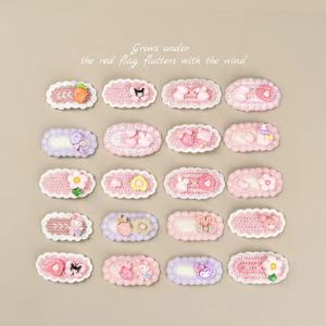 Accesorios para el cabello para niñas hechos a mano flor dulce horquilla de punto de lana linda flor de ganchillo pinza para el cabello - Product Image 4