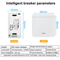 Interruptor Inteligente Wifi Tuya 16A de 2 Vías con Temporizador, Automatización Inalámbrica Smart Life, Compatible con Alexa y Google Home, Red NFC, 10A Máx., Mini
