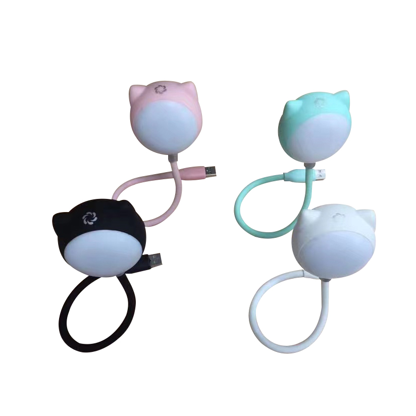 Silicone Flexible Kitty USB LED Lamp cat USB light cute lamp For Power Bank Computer notebook with BT speaker