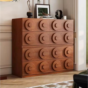 Armoire de rangement de salon en bois massif, armoire latérale moderne de luxe avec tiroir - Product Image 4