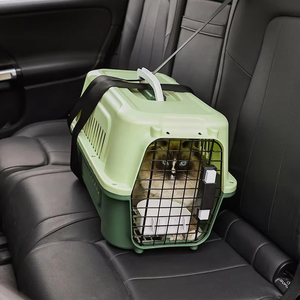 Kotak Pengangkut Hewan Peliharaan Portabel Ringan Ukuran Besar, Kandang Anjing Kucing Plastik Modis dengan Kunci Pengaman, Perlengkapan Transportasi Hewan Peliharaan - Product Image 3