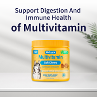 Beiyuan Multivitamines pour chats et chiens - Soutien articulaire, cutané et immunitaire - Friandises à mâcher molles avec huile de poisson oméga-3 |   Certifié GMP