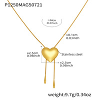 Collier chaîne tendance avec pendentif cœur lisse, style européen et américain, en acier inoxydable plaqué or 18 carats, bijoux sportifs pour femme