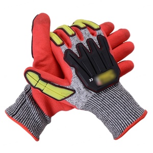 Gants de sécurité anti-choc avec poignet tricoté, texture micro-diamantée en PU antidérapante, niveau 2 - Product Image 5