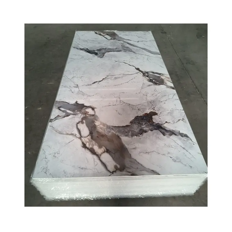 2024 New Colors Decorative Material 4*8ft High Glossy pvc marble sheet Home Decoration UV Board