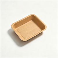 Barquette alimentaire rectangulaire jetable en papier kraft compostable, assiette en papier pour barbecue, frites, service à emporter pour fêtes