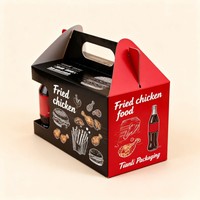 Boîte de transport pour boissons et aliments, impression numérique, pour restaurant, emballage alimentaire à emporter, boîte en papier portable pour poulet frit, hamburgers et frites