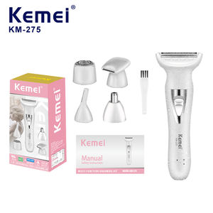 Kemei เครื่องโกนหนวดไฟ<span class=keywords><strong>ฟ</strong></span>้า Km-275สำหรับผู้หญิง, เครื่องเล็มคิ้วบิกินี่สำหรับกำจัดขนตามร่างกายใบหน้าสำหรับใช้ในครัวเรือนรถยนต์ RV - Product Image 1