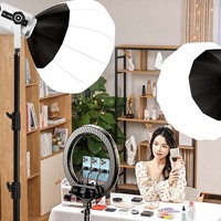 Lumière LED vidéo de studio professionnelle 200W avec télécommande portable COB pour le streaming en direct et la prise de vue vidéo, utilisable comme lampe selfie