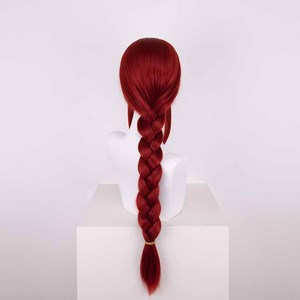 Peluca <span class=keywords><strong>Makima</strong></span> al por mayor de Chainsaw Man, peluca larga trenzada de color rojo vino, resistente al calor, de pelo sintético, para <span class=keywords><strong>cosplay</strong></span>, fiestas y juegos de rol. - Product Image 3