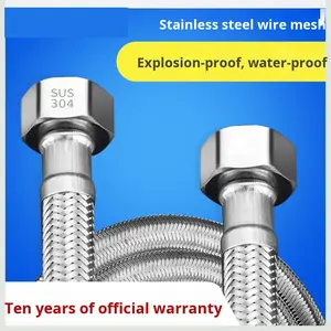 4/304 tuyau tressé en acier inoxydable pour <span class=keywords><strong>robinet</strong></span> haute pression <span class=keywords><strong>eau</strong></span> chaude froide toilette chauffe-<span class=keywords><strong>eau</strong></span> connexion cuisine moderne - Product Image 2
