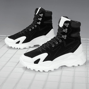 Logo de la marque personnaliser hommes mode baskets décontractées hiver chaud haut en peluche bottes en cuir blanc sport chaussures de marche pour homme - Product Image 6