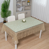 Nappe de table transparente en PVC à motif floral argenté RNPT, imperméable et décorative, pour restaurants, banquets et tables d'événements