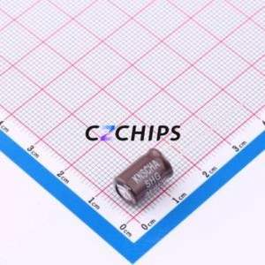 Condensateur électrolytique en aluminium à montage traversant DHG200M106G120S1AA, montage traversant, D8xL12mm 10uF 20% 200V 220mA-100kHz - Product Image 2