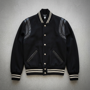 High Quality Men's Vintage <b>Retro</b> Baseball Varsity Canvas Breathable Eco-Friendly Winter <b>Jacket</b> Knitted Plus Size Customized - Product Image 2