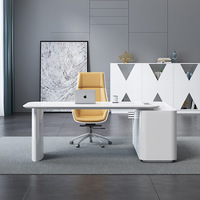Mobilier de bureau moderne blanc en forme de L, utilisation pour 1 personne, bureau exécutif, bureau pour PDG