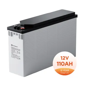 Mate awet baterai Terminal depan 12V 110AH 160Ah daya tinggi disegel siklus dalam UPS Led baterai asam