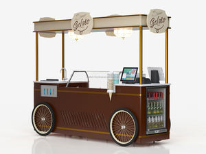 Chariot mobile de présentation de cupcakes <span class=keywords><strong>à</strong></span> poussée manuelle Conception de comptoir de snack-bar utilisé dans les centres commerciaux ou les magasins avec roues - Product Image 2