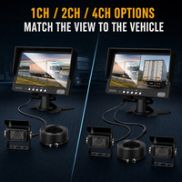 Système de Moniteur de Recul Universel pour Véhicules, Écran LCD TFT 7 Pouces RGB, Options 1 à 4 Caméras, Aide au Recul pour Voiture, Camion, Bus, Fourgonnette, Sécurité