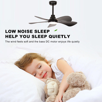 Ventilateur de plafond décoratif à LED noir et blanc 38 pouces 6 vitesses DC25W avec télécommande à prix avantageux