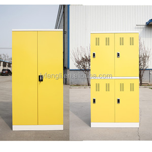 Casillero Metálico Inteligente de 4 Puertas en Amarillo, Blanco y Azul para Escuelas y Hostales, MOQ Bajo, OEM, Personalizado en Acero - Product Image 6
