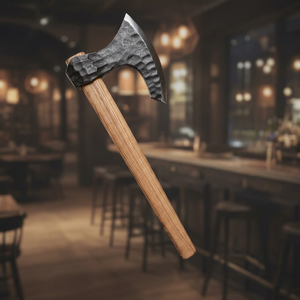 Wholesale Low Price Custom Handmade Rocking style high Quality Viking Axe <b>Etched</b> Blade Drop & Handmade leather sheath - Product Image 1