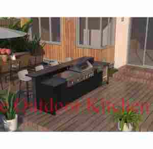 2025 Dorene Modern Kitchen Outdoor Set Preço Baixo Impermeável De Madeira e Mármore Inclui Pia-Pátio Cozinha Bar Design - Product Image 3