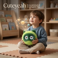 Porte-clés en peluche intelligent Green Bear ChatGPT avec LED variable lumineuse, Q&A instantané intelligent, personnalisation en petite série, jouet IA hors ligne