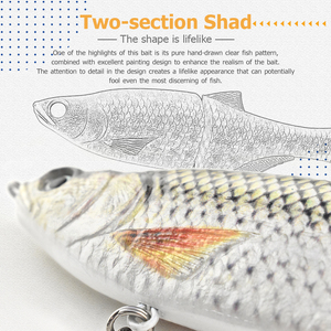 Esche da pesca realistiche in fibra di pesca con esca singola intagliata - Product Image 3