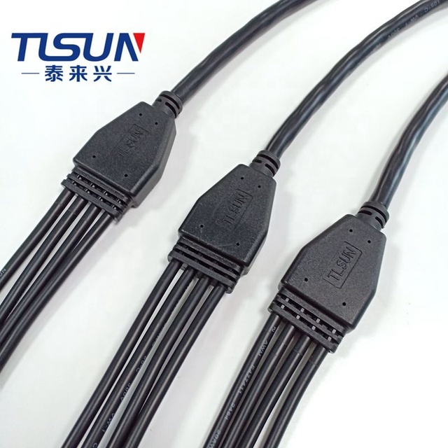 TLSUN 4PIN Y Tape Splitter Waterproof Cable IP68 Connector
