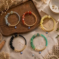 Bracelet élastique en pierres naturelles et cristaux, avec pendentif porte-bonheur, pour femme, vente en gros, faible MOQ, Woying