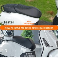 Siège en cuir modifié de style rétro TORST pour NS150LA, avec coussin antidérapant en éponge haute résilience, pour scooter arrière, noir
