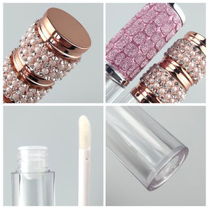 Tubes et boîte vides de brillant à lèvres en plastique, étiquette personnalisée avec perle blanche, emballage cosmétique de luxe, couleur personnalisée, vis ronde - Product Image 3