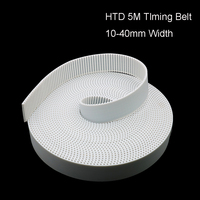 QDLASER Arc dent PU blanc HTD 5M ouvert courroie de distribution largeur 10/15/20/30/40mm acier polyuréthane 5M-20mm HTD5M poulie synchrone