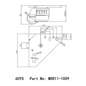 China 80YS OD61.5mm 145x145mm Altura 103 Nivelamento Caster para Extrude <span class=keywords><strong>t</strong></span> Slot Perfil Triangular Placa Superior Série # MSR11-1011 - Product Image 6