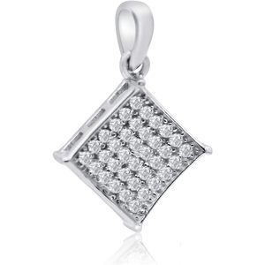 Colgante de Diamantes de 0.83 Quilates, Diamantes Blancos Redondos Naturales, Plata de Ley 925 con Baño de Rodio, Unisex, para Uso Diario - Product Image 1