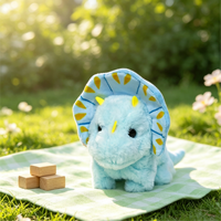 W2TOY Mainan Boneka Anak-Anak Keluarga Dinosaurus Klasik Teman Hewan Peliharaan Kartun Elektrik Berjalan Maju Mundur Mendukung Kustomisasi 3+