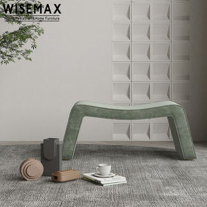 WISEMAX mobilya fabrikası toptan kavisli şekli tezgah sandalye süet kumaş osmanlı oturma odası yatak odası için - Product Image 2
