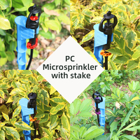 Plástico 360 °   Kit de Microaspersores Giratorios con Estaca para el Suelo, para Riego de Invernaderos, Árboles Frutales y Sistemas de Riego Agrícola